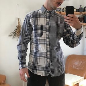 Brooks brothers “black fleece” patchwork shirt